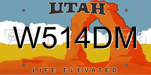 W514DM Utah License Plate