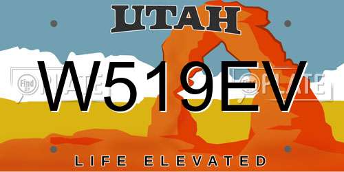W519EV Utah License Plate