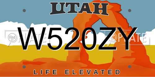W520ZY Utah License Plate