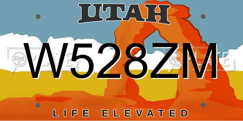 W528ZM Utah License Plate