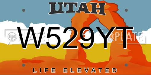 W529YT Utah License Plate