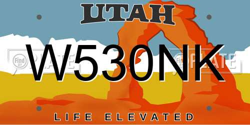 W530NK Utah License Plate