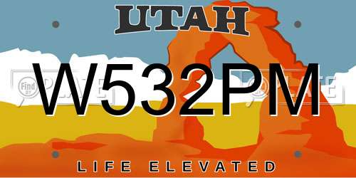 W532PM Utah License Plate
