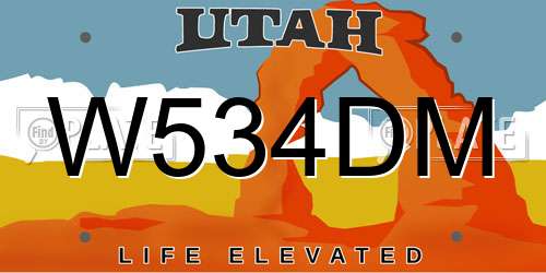 W534DM Utah License Plate