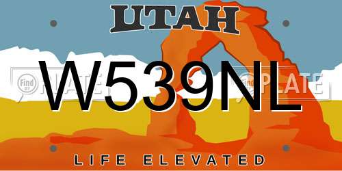 W539NL Utah License Plate