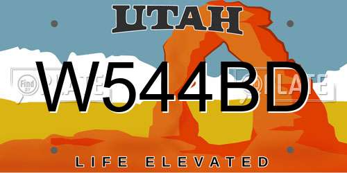 W544BD Utah License Plate