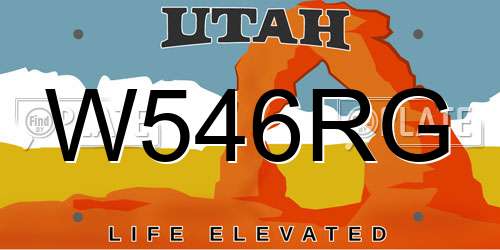W546RG Utah License Plate