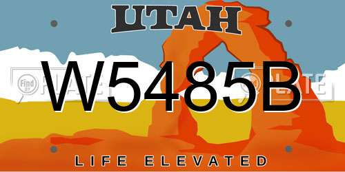 W5485B Utah License Plate