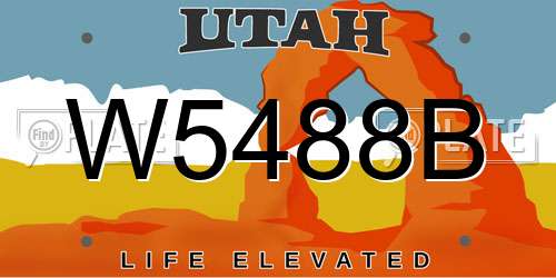 W5488B Utah License Plate