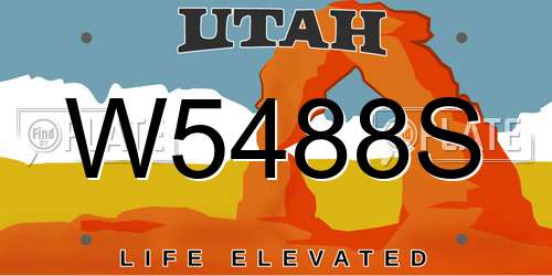 W5488S Utah License Plate