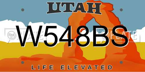 W548BS Utah License Plate