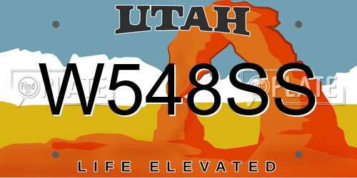 W548SS Utah License Plate