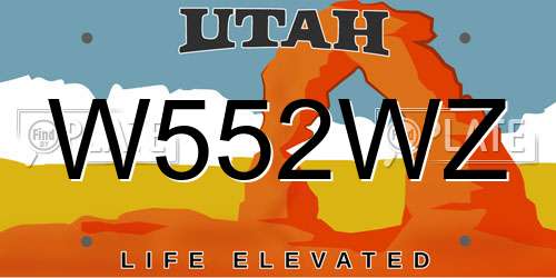 W552WZ Utah License Plate
