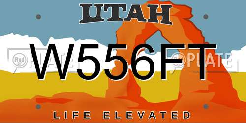 W556FT Utah License Plate