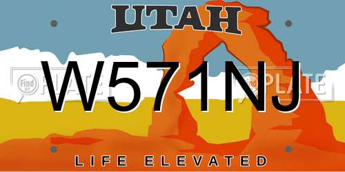 W571NJ Utah License Plate