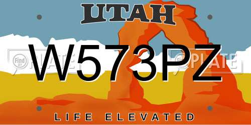 W573PZ Utah License Plate