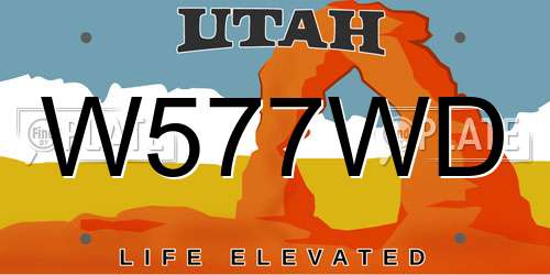 W577WD Utah License Plate