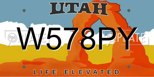 W578PY Utah License Plate