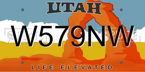 W579NW Utah License Plate