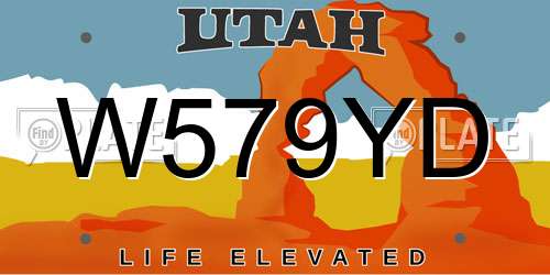 W579YD Utah License Plate