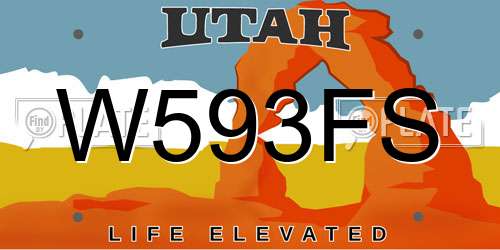 W593FS Utah License Plate