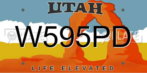W595PD Utah License Plate