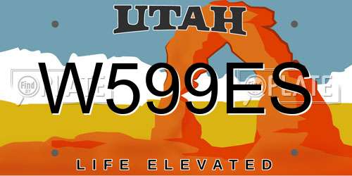 W599ES Utah License Plate