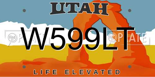 W599LT Utah License Plate