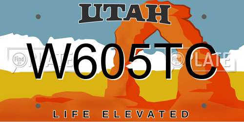 W605TC Utah License Plate