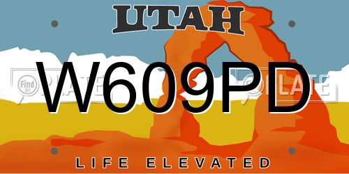 W609PD Utah License Plate