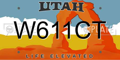 W611CT Utah License Plate