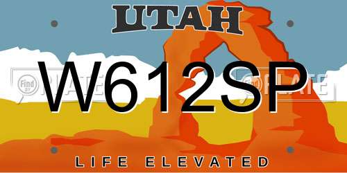 W612SP Utah License Plate