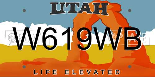 W619WB Utah License Plate