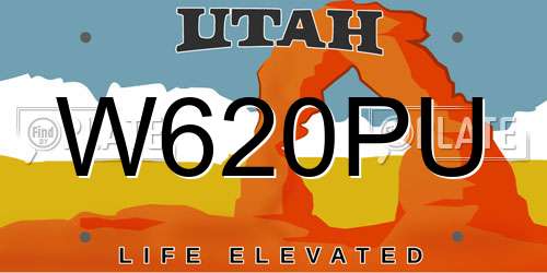W620PU Utah License Plate