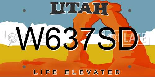 W637SD Utah License Plate