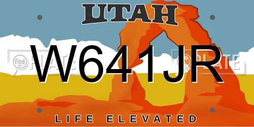 W641JR Utah License Plate