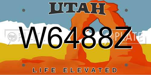 W6488Z Utah License Plate