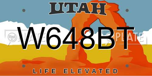 W648BT Utah License Plate
