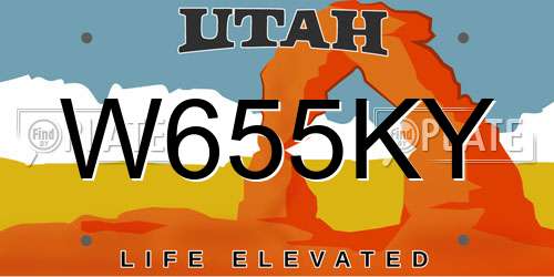 W655KY Utah License Plate