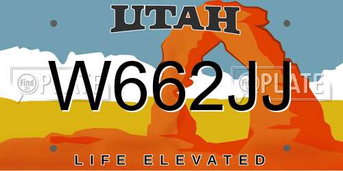 W662JJ Utah License Plate