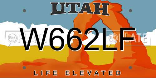 W662LF Utah License Plate