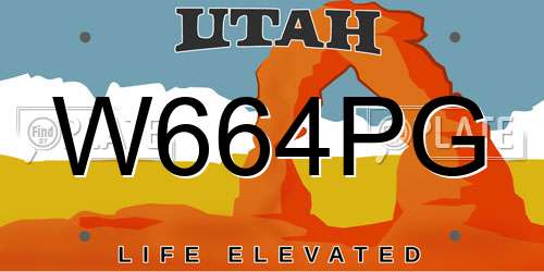 W664PG Utah License Plate