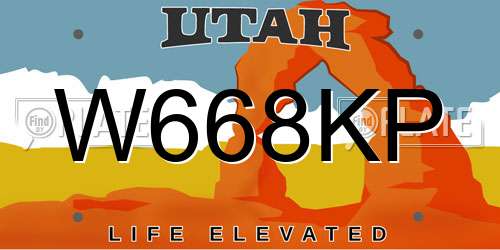 W668KP Utah License Plate