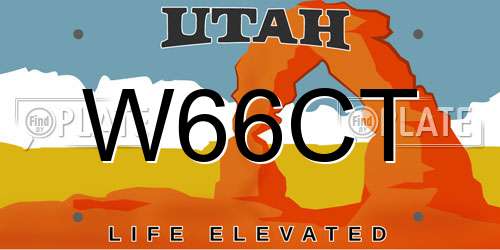 W66CT Utah License Plate