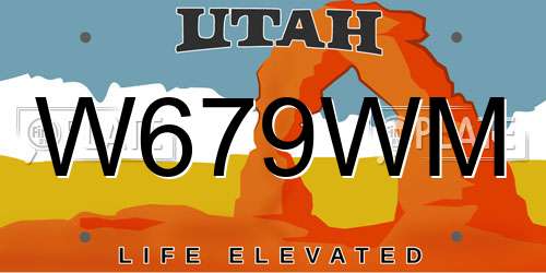 W679WM Utah License Plate