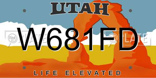 W681FD Utah License Plate