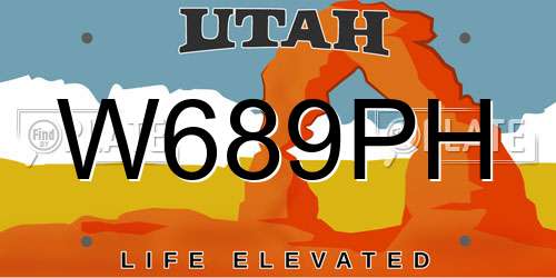 W689PH Utah License Plate