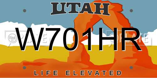W701HR Utah License Plate