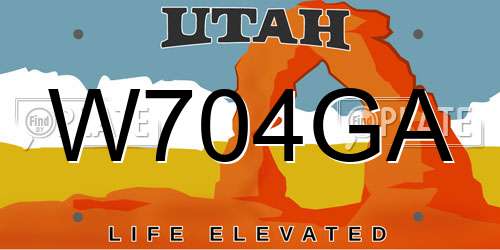 W704GA Utah License Plate