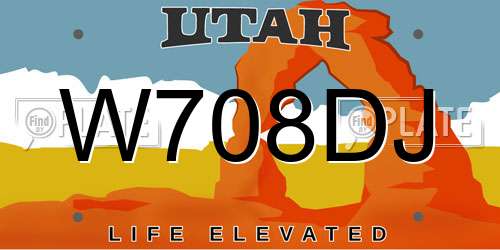 W708DJ Utah License Plate